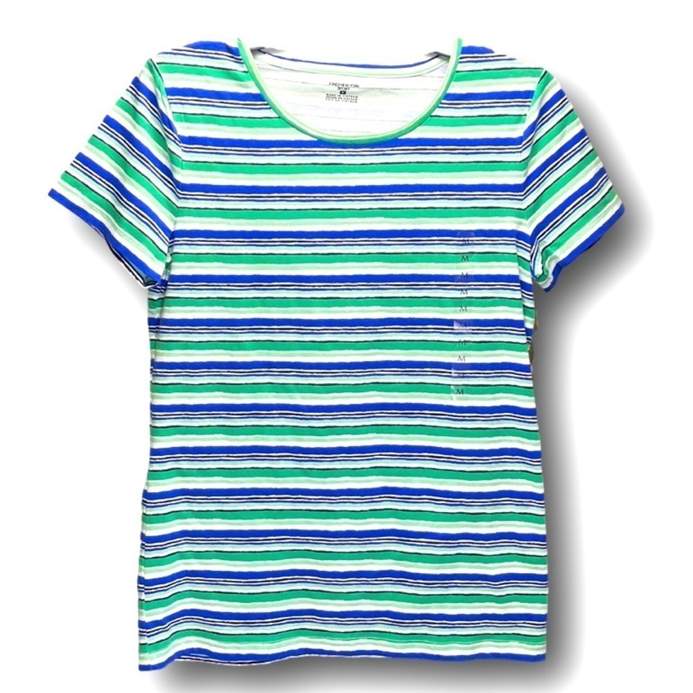 Jones New York Sport Scoop Neck Striped Top